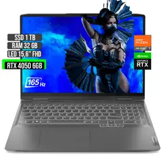 LENOVO - LOQ AMD RYZEN 7-7840HS RTX 4050 6GB SSD 1TB RAM 32GB LED 15,6" FHD 165Hz