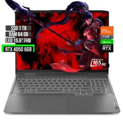 LENOVO - LOQ AMD RYZEN 7-7840HS RTX 4050 6GB SSD 1TB RAM 64GB LED 15,6" FHD 165Hz