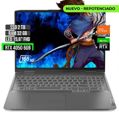 LENOVO - LOQ AMD RYZEN 7-7840HS RTX 4050 6GB SSD 2TB RAM 32GB LED 15,6" FHD 165Hz