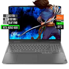 LENOVO - LOQ AMD RYZEN 7-7840HS RTX 4050 6GB SSD 2TB RAM 32GB LED 15,6" FHD 165Hz