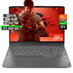 LENOVO - LOQ AMD RYZEN 7-7840HS RTX 4050 6GB SSD 4TB RAM 16GB LED 15,6" FHD 165Hz
