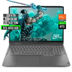 LENOVO - LOQ AMD RYZEN 7-7840HS RTX 4050 6GB SSD 4TB RAM 64GB LED 15,6" FHD 165Hz