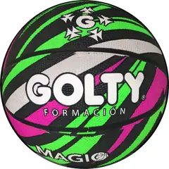 GOLTY - Balon De Baloncesto Competicion Magic Verde Limon