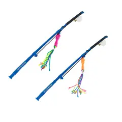 ENERGY PLUS - 2 cañas de pescar juego para gatos con Señuelo, lazo