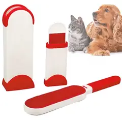 GENERICO - Kit Removedor Quita Pelo Pelusa Motas Mascotas Reusable Rojo