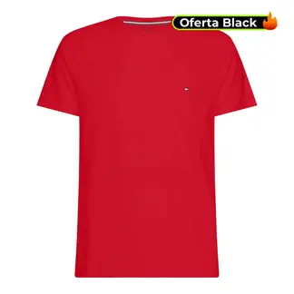 TOMMY HILFIGER - Camiseta Manga Corta Rojo Slim Fit Esencial En Algodón
