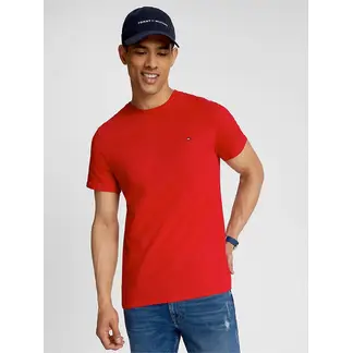 TOMMY HILFIGER - Camiseta Manga Corta Rojo Slim Fit Esencial En Algodón