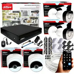 DAHUA - KIT CCTV DVR 1080P 4CH + 4 CÁMARAS DE SEGURIDAD