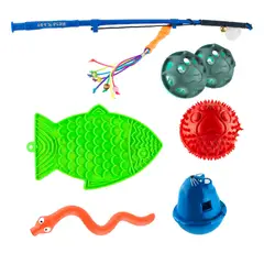 ENERGY PLUS - Kit x6 juguetes gatos cañas pelotas lamederos