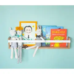 GENERICO - SUPI REPISA LIBROS EN MADERA PARA NIÑOS LARGE COLOR BLANCO