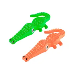 ENERGY PLUS - 2 Juguetes de Goma para Perros Cocodrilo Naranja Verde