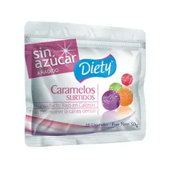 DIETY - Caramelos Surtidos Sin Azucar X 50G