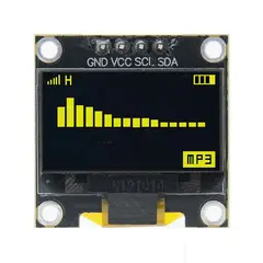 GENERICO - Pantalla Display Ldc Oled 0.96 Pulgadas 128x64 I2C Amarillo