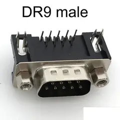 GENERICO - Conector Db9 Dr9 Macho 9 Pines Plug Socket 2 Filas En L Pcb