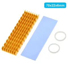GENERICO - Disipador Calor Dorado Adhesivo 70x22x6mm Ngff Ssd