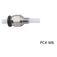 GENERICO - Acople Racor Teflon Ptfe Conector Neumatico Extrusor PC4-M6 pasante