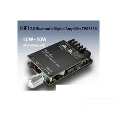 GENERICO - Amplificador Audio Estereo Bluetooth 5.0 ZK-502C HIFI TPA3116 2X50W