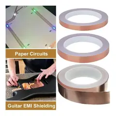 GENERICO - Cinta Cobre Adhesiva 12mm x 10mt Conductiva 120C