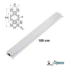 GENERICO - Perfil Estructural Extrusion Aluminio 20x40 2040 V Slot 1mt