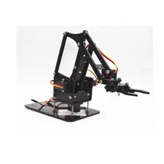 GENERICO - Brazo Robotico 4 Dof Arduino Acrilico Negro Servos Mg90