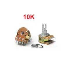 GENERICO - Potenciometro Lineal 10K WH148 B10K Doble Eje 20mm 3 Pines