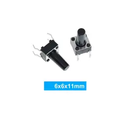 GENERICO - Pulsador Micro Switch Dip 6x6x11mm Push Button x 10 Unidades