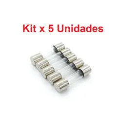 GENERICO - Fusible Vidrio Cilindrico Corto 5x20mm 5A x 5 Unidades