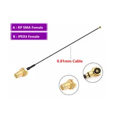 GENERICO - Antena Wifi Ufl IPEX4 MHF4 A SMA Hembra RP Cable 20cm Chasis