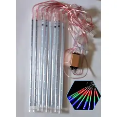GENERICO - Luces Navideña Decoración luces Led lluvia Meteorito tubos RGB 30 cm