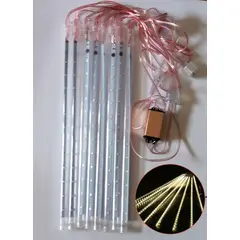 GENERICO - Luces navideña luz Led Decoración lluvia Meteorito Blanco Calido 30cm