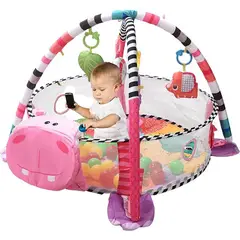 BABY ON - Gym interactivo Para Bebe 3 en 1 De Pelotas Hipopótamo