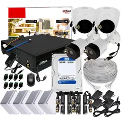 DAHUA - KIT CCTV 1080P DVR 4CH + 4 CÁMARAS DE SEGURIDAD AUDIO + DISCO 500GB