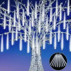 GENERICO - Cortina Luz Led Lluvia De Meteoro Blanca 50 Cm Decoración Navidad