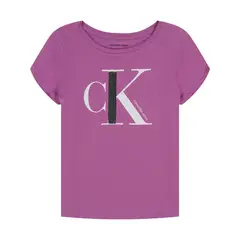 CALVIN KLEIN - Camiseta Con Cuello Redondo Niña Morado