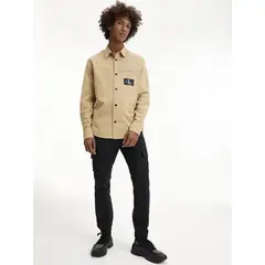 CALVIN KLEIN - Camisa Beige Manga Larga para Hombre