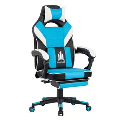 GENERICO - Silla Gamer Giratoria Para Pc Con Reposa pies Azul
