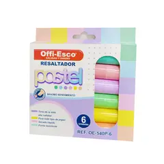 OFFI ESCO - Resaltadores, Rotuladores Offi-Esco Pastel X 6 Unds