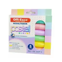 OFFI ESCO - Resaltadores, Rotuladores Offi-Esco Pastel X 6 Unds
