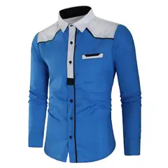 GENERAL - Camisa Manga Larga Moderna Exclusiva Para Hombre Azul