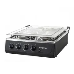 SUPERIOR - Estufa de Mesa 4 Puestos Gas Propano 7054-1 Negro