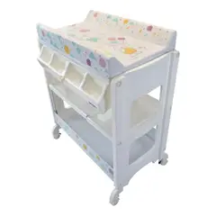 PRIORI - Bañera Mueble Con Cambiador Y Organizador Fresh Rosa