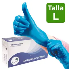 UKAINT - Guante nitrilo azul x 100 unidades talla L