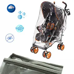 GENERICO - Forro plástico protector de lluvia paseador para bebe Gris