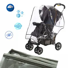 GENERICO - Forro plástico protector de lluvia coche para bebe Gris