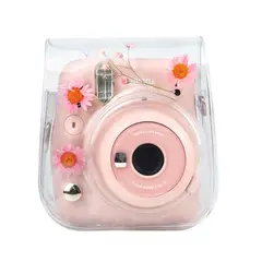 GENERICO - Estuche para Cámara Instax Mini 12 /11/ 9 - Margaritas Rosado