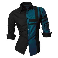 GENERAL - Camisa Hombre Moda Elegante Estilo Moderno Manga Larga Verde
