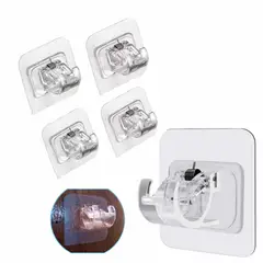 GENERICO - Gancho adhesivo soporte barra cortina Multiuso sin perforar X 4