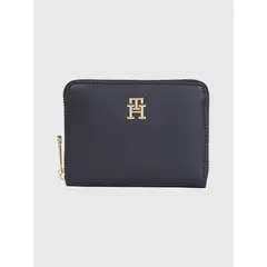 TOMMY HILFIGER - Billetera Azul Iconic Mediana Con Cierre Para Mujer