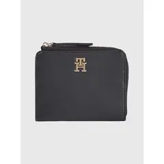 TOMMY HILFIGER - Cartera Mediana Fina Con Monograma Mujer Negro