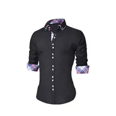 GENERAL - Camisa Para Hombre Manga Larga Elegante Moderno Negro
